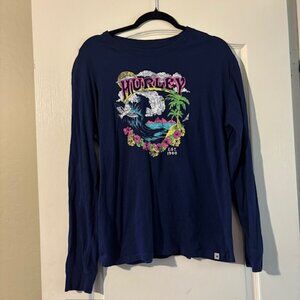 Women's Blue Long Sleeved Hurley Shirt SZ M